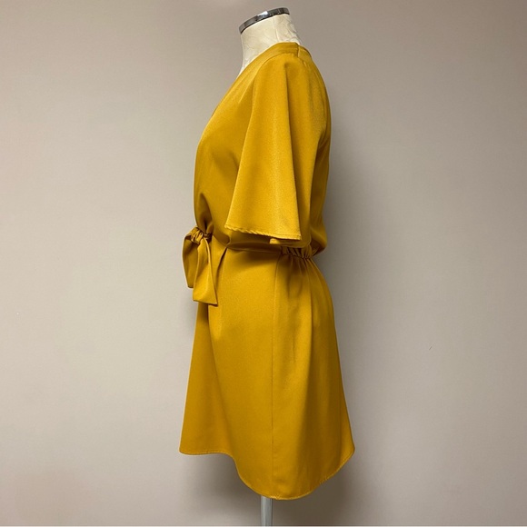 Black Tape Tie Waist Minidress - Picture 3 of 6